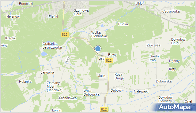 mapa Lisy, Lisy gmina Biała Podlaska na mapie Targeo